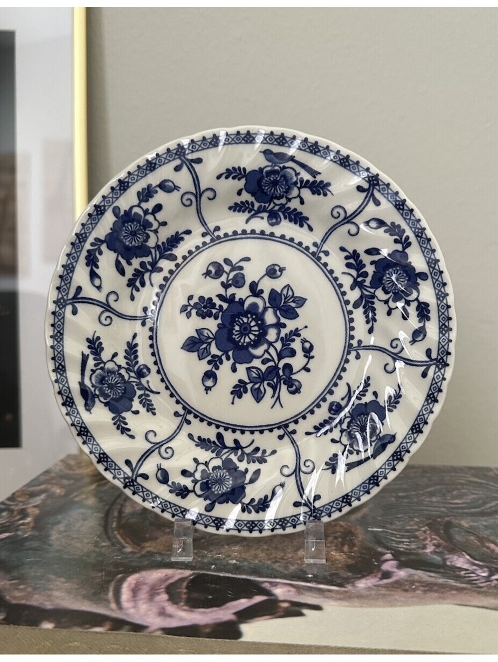 Johnson Brothers Blue Indies Dessert Or Pie Plate W 6.75” Earthenware